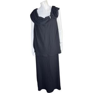 Metaphor Black Sleeveless Cowl Neck Evening Gown Dress 22W Plus Formal